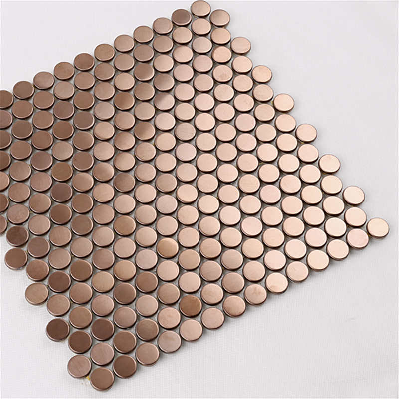 Prezzo delle mattonelle del salone dell'hotel delle mattonelle del backsplash della cucina della tessera del mosaico del rame di rame dell'oro della rosa dorata