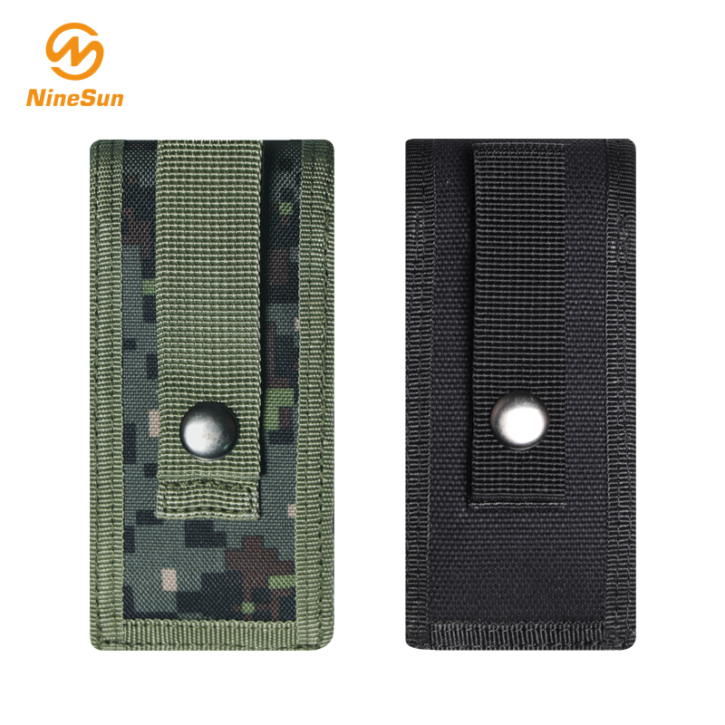 Guaina per coltello pieghevole nera in nylon e camouflage