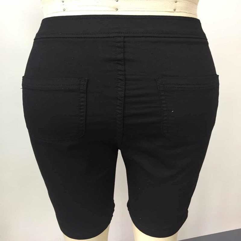Shorts in denim con nastro glitter laterale donna WS325