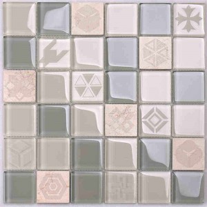 Nuovo Design Pattern Cristallo Vetro Mix Marmo Mosaico Piastrella mosaico oro piastrella oro piastrella oro nero calacatta oro gres porcellanato Per Cucina Backsplash