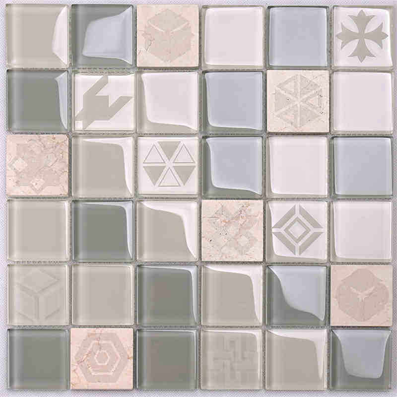 Nuovo Design Pattern Cristallo Vetro Mix Marmo Mosaico Piastrella mosaico oro piastrella oro piastrella oro nero calacatta oro gres porcellanato Per Cucina Backsplash