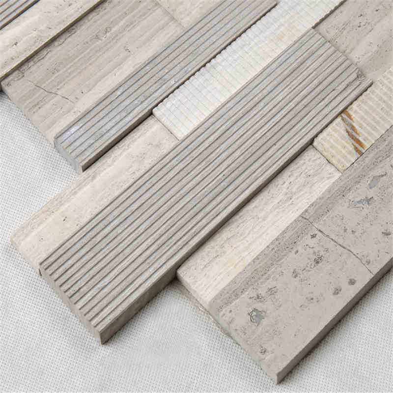 Piastrella mosaico di arte a basso prezzo con mosaico in ceramica Piastrella mosaico di pietra naturale in vetro per decorazione di esterni