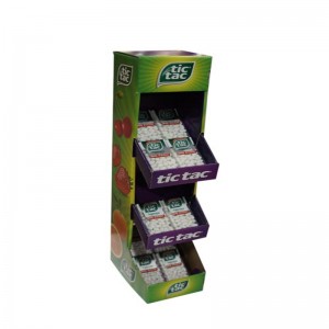 Banco di esposizione del cartone del biscotto dello scaffale del supermercato del gondola del doppio del negozio di alimentari su ordinazione