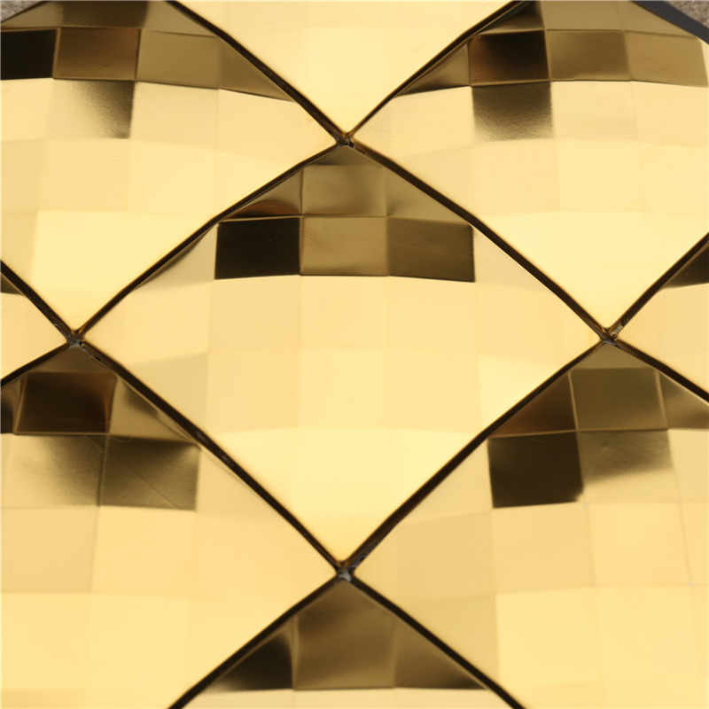 Mosaico di lusso dorato metallo Backsplash piastrelle