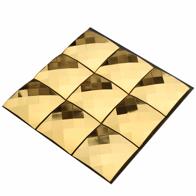Mosaico di lusso dorato metallo Backsplash piastrelle