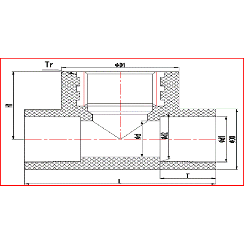 TEE FILETTATO IN RAME UPVC