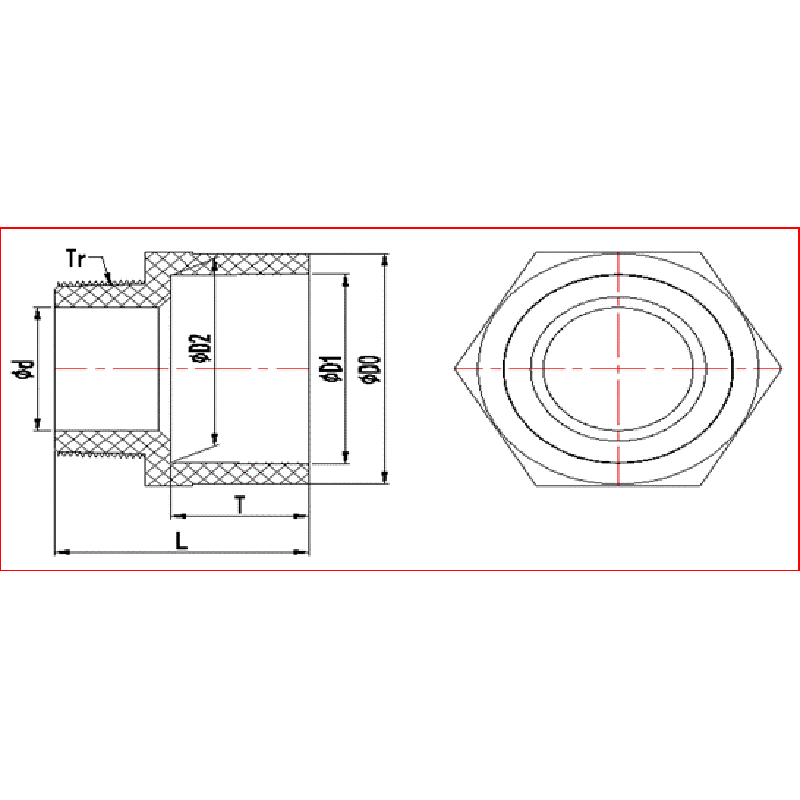 ADATTATORE MASCHIO UPVC