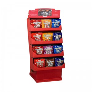 Display retroilluminato innovativo del pavimento del cartone di carta dello scaffale / fila per i biscotti / biscotti / pane / scaffali del cioccolato