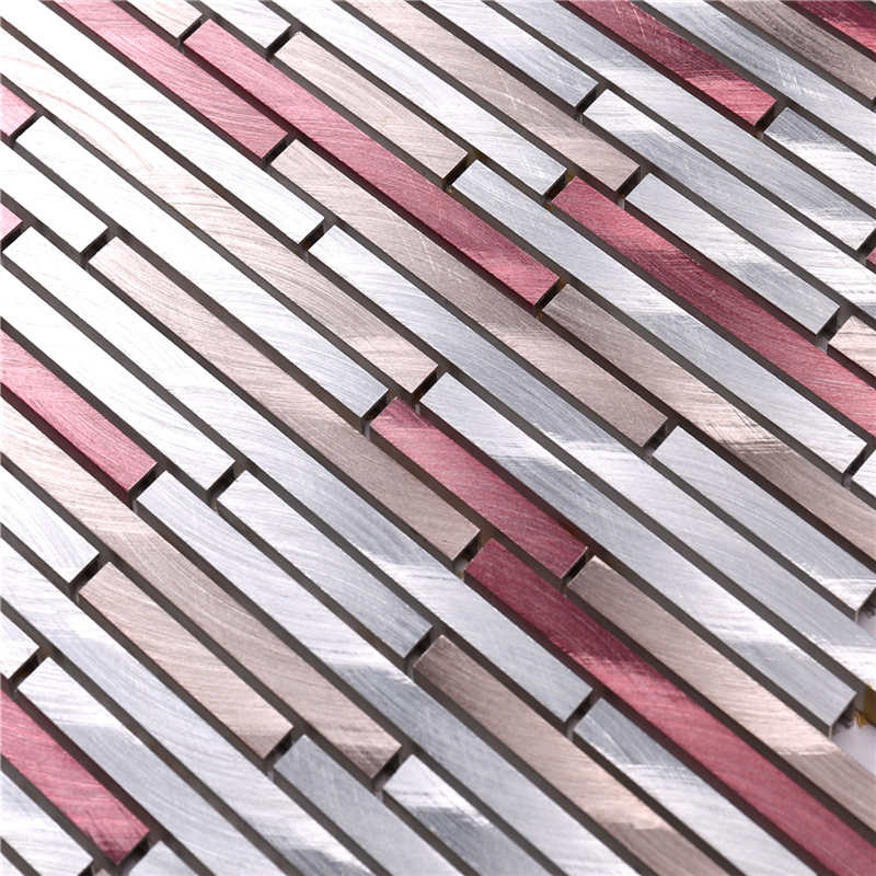 Tessere per mosaico in alluminio a striscia lineare rossa