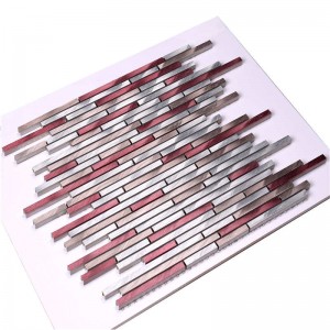 Tessere per mosaico in alluminio a striscia lineare rossa