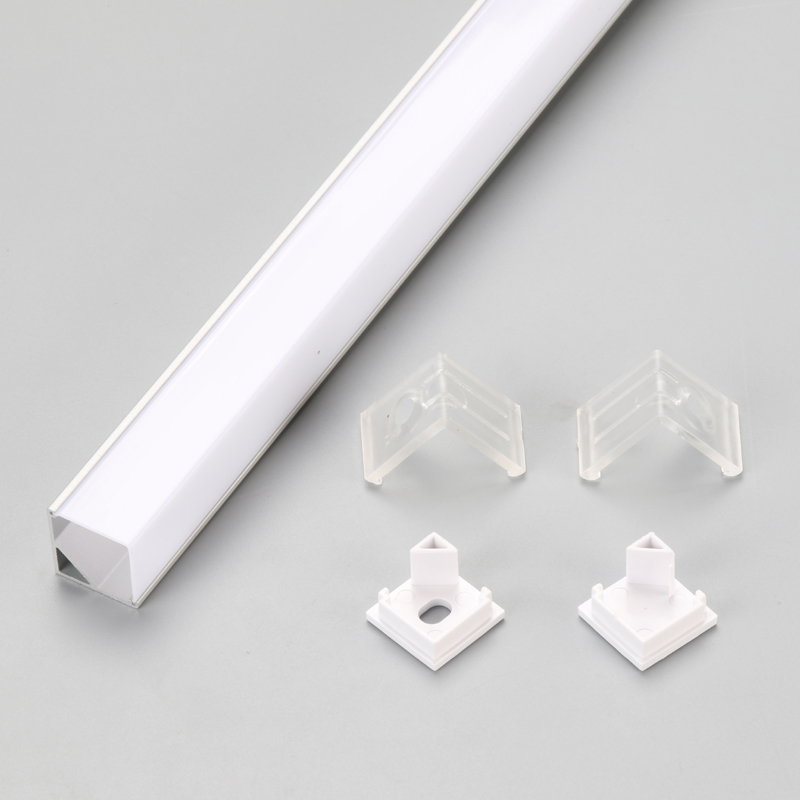 Profilo del canale in alluminio a strisce a 90 gradi LED argento