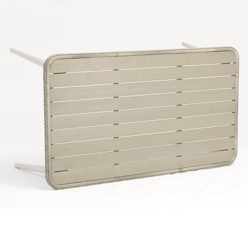 tavolo da pranzo rettangolare in alluminio rattan con 6 sedie