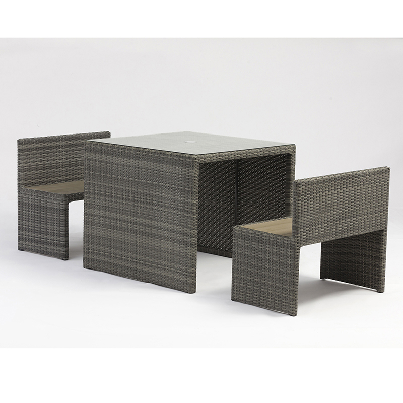 tavolo da giardino in alluminio rattan panchina da giardino set da esterno con portaombrelli