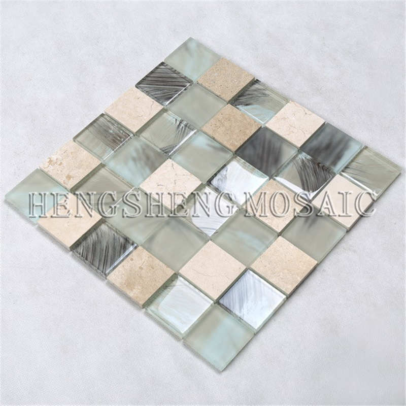 Mattonelle ceramiche miste del modello di vetro del mosaico delle pareti della decorazione del salone antico YMS23