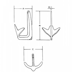 Ancoraggio Bruce zincato per barca