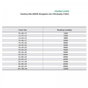 Catena di allevamento ittico in acciaio legato a maglia lunga zincata