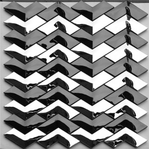 Piastrella ondulata a forma di V a forma di pesce per decorazione a parete HSW18012