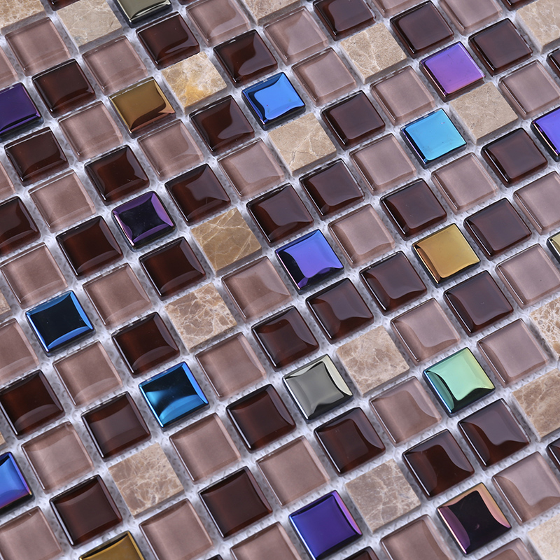 Backsplash ceramico misto iridescente decorativo del mosaico delle mattonelle della parete della parete del bagno da vendere