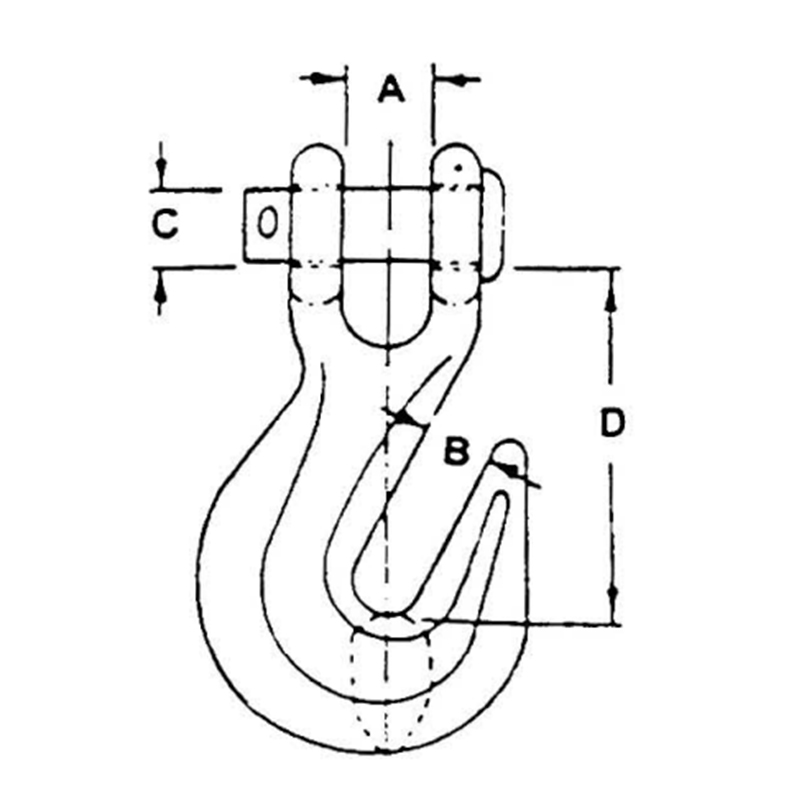 US Tipo Forgiato Zinco giallo G80 Clevis Grab Hook
