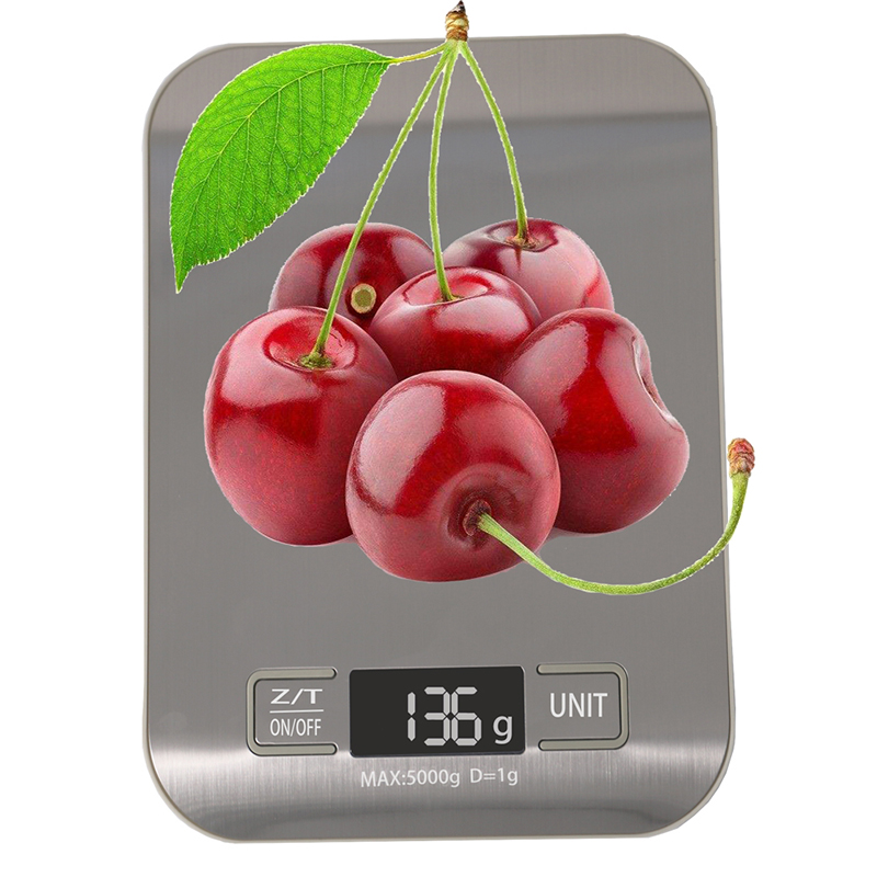 Bilancia digitale impermeabile per alimenti in acciaio inox con display a LED