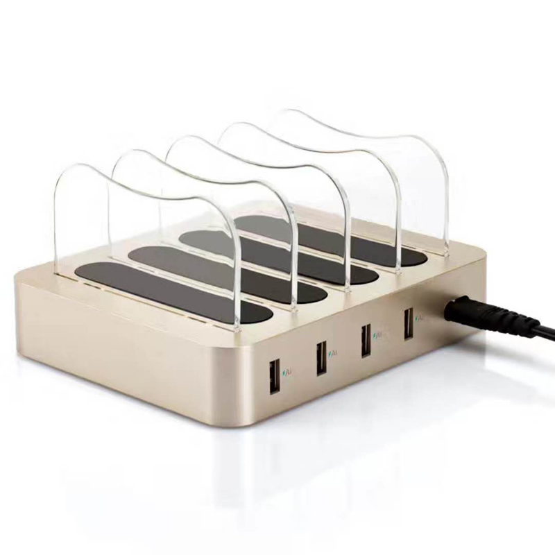 KPS-8402LC Caricabatterie con quattro porte USB (cavo AC USA / UE / Regno Unito / AU)