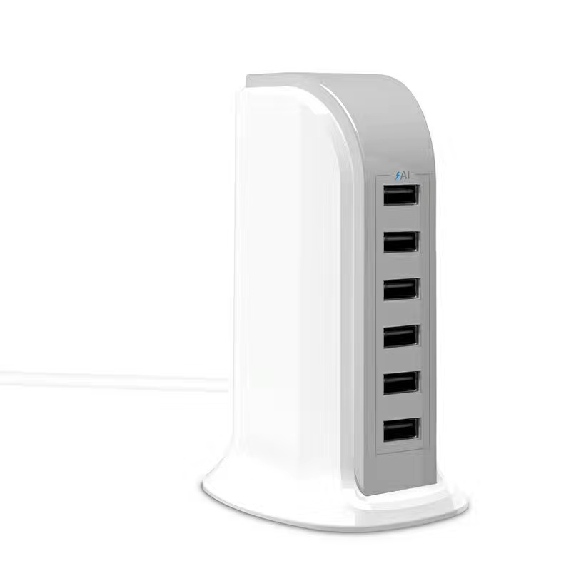 Adattatore CA a sei porte USB KPS-8405LC (con cavo CA rimovibile)