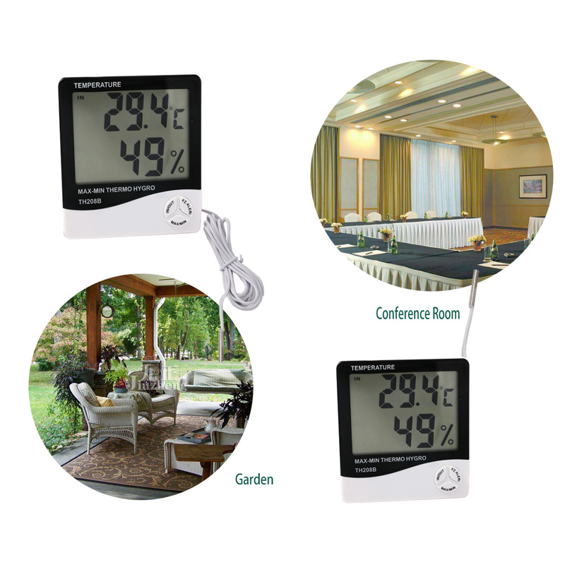 Igrometro ha staffe e monitor LCD di grandi dimensioni per l'ufficio del soggiorno