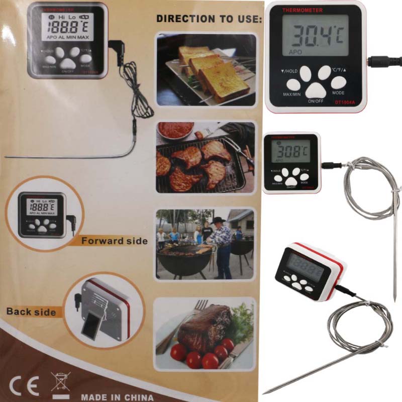 Termometro digitale per alimenti con display LCD per sonda acciaio inossidabile Schermo per lettura immediata