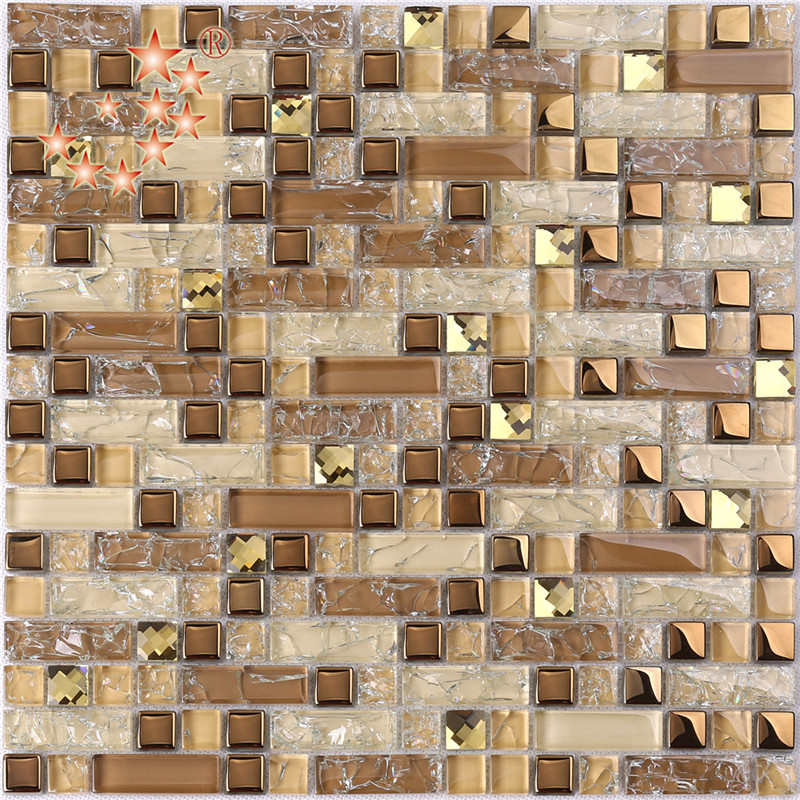 HY06 Autoadesivi della parete all'ingrosso mescolano le mattonelle di vetro di cristallo di colore morrors le immagini del mosaico