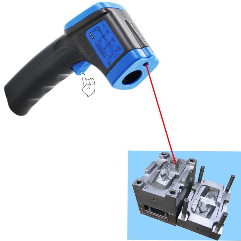 Alta precisione blu nero Il termometro a infrarossi funziona con indicatore LCD industriale