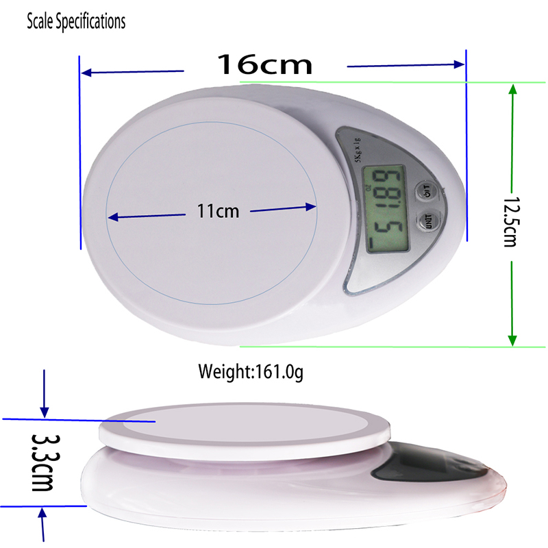 Scala di frutta dell'alimento del peso di uso domestico di Digital di alta precisione di 0.1g 7g OEM con la ciotola