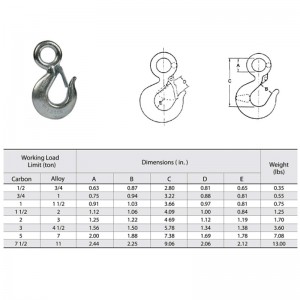Gancio per paranco 320A con chiusura a scrocco