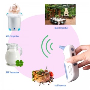 Termometro auricolare senza contatto a lettura istantanea per uso domestico con strumenti per la rilevazione di febbre e temperatura ambiente