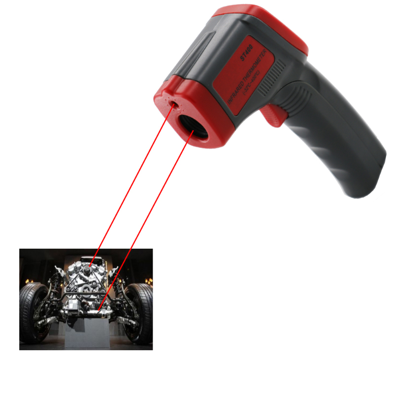 Termometro digitale a infrarossi senza contatto del laser digitale ST400 con retroilluminazione. Pistola per temperatura industriale da -32 a 400 gradi Celsius