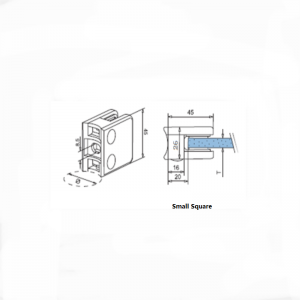 Morsetto per vetro tipo quadrato in acciaio inossidabile