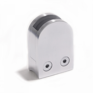 Morsetto in vetro tipo D in acciaio inox con piastra