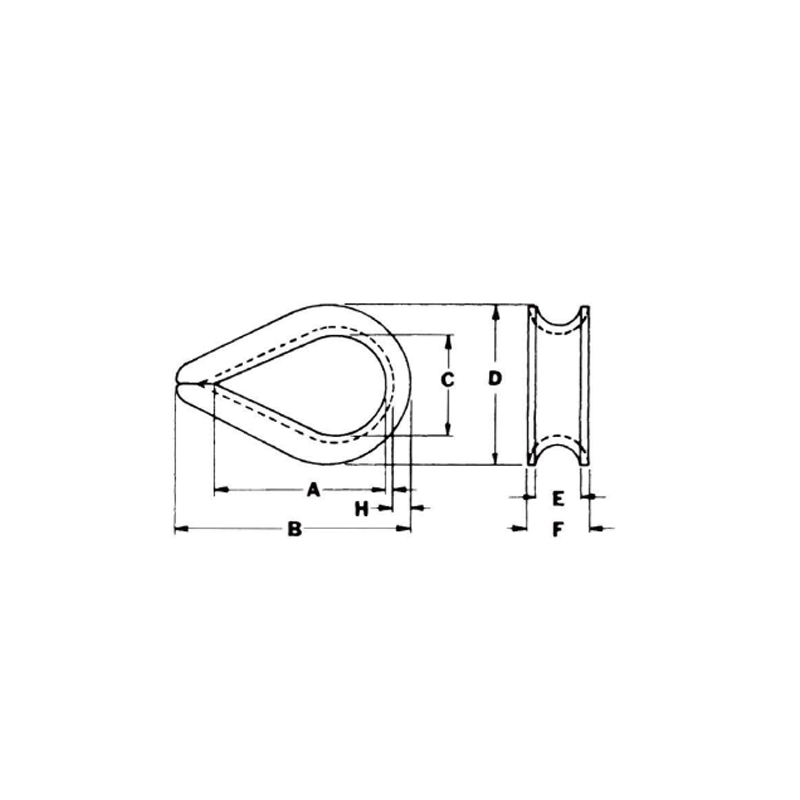 Ditale per funi metalliche leggero tipo G-411 standard USA