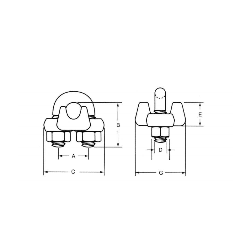 US Tipo G-450 Drop Forged Wire Rope Clip Hot Dip Galv.