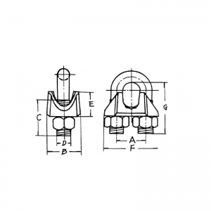 Clip per cavo malleabile tipo USA zincato