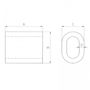 Manicotto forgiato ovale in acciaio S-506 Manicotto non affusolato