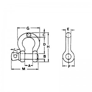 Grillo di ancoraggio di sicurezza con bullone di sicurezza galvanizzato