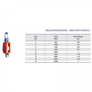 Regular Wood Block-Single with Shackle