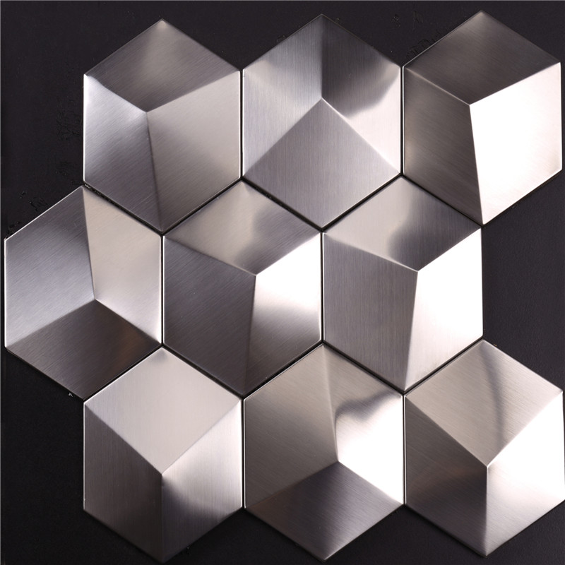 Piastrella mosaico a forma di tre tessere stereo per hall HSW-18040