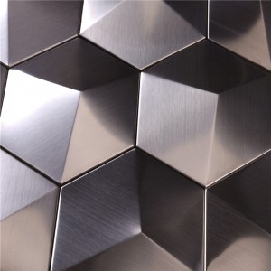 Piastrella mosaico a forma di tre tessere stereo per hall HSW-18040