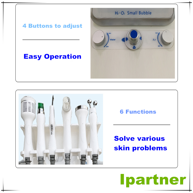 Ipartner Hydrogen oxygen piccolo idrofacciale 6 in 1 multifunzione per la pulizia della pelle