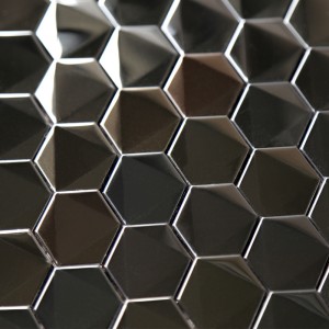 Piastrelle mosaico esagonale nero bagno cucina Blacsplash in acciaio inox