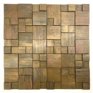 Hot Backing Metal Wall Parete in ottone rame Backsplash, mattonelle di mosaico di rame antico per bagno cucina decorativa