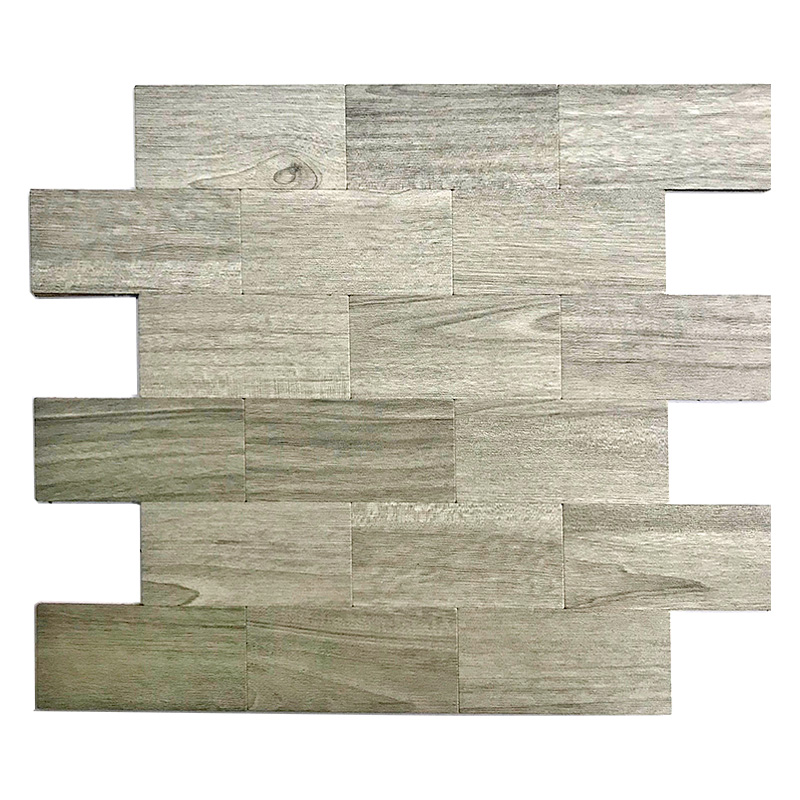 Mattonelle di alluminio del mosaico del mosaico della miscela del sottopassaggio della metropolitana di stile di modo di legno 3D e mattonelle del Backsplash del bastone