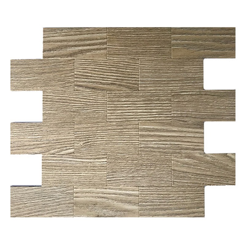 Mattonelle di alluminio del mosaico del mosaico della miscela del sottopassaggio della metropolitana di stile di modo di legno 3D e mattonelle del Backsplash del bastone