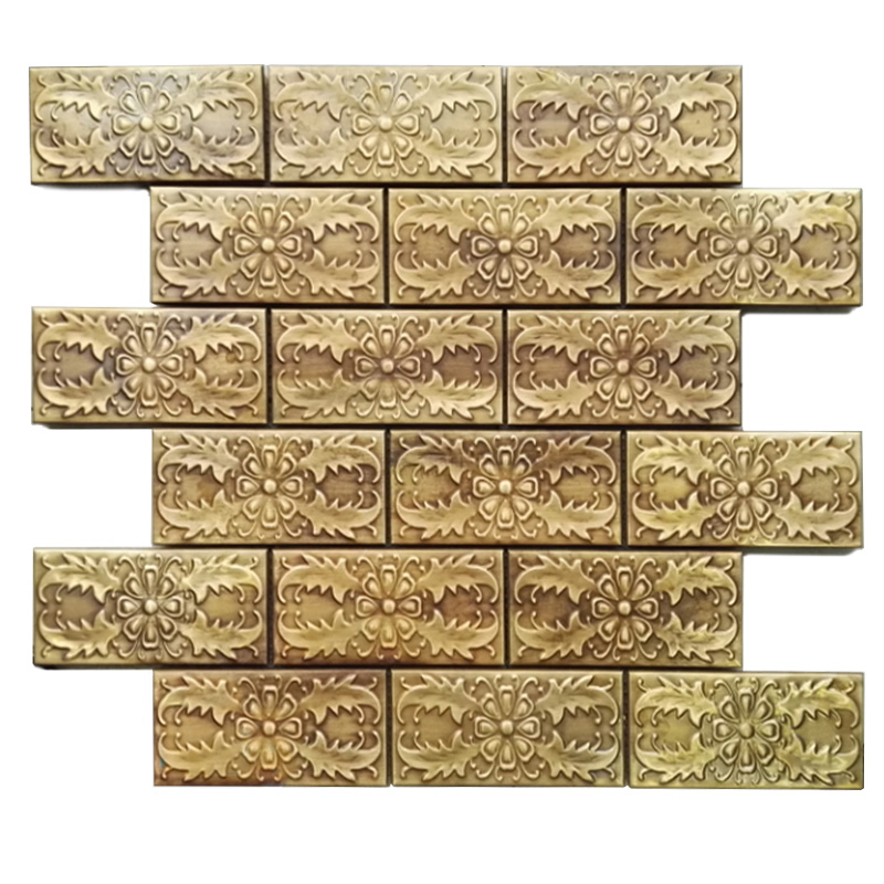 Piastrelle Mosaico Piastrelle Bagno Con Fiori in Rame Backsplash